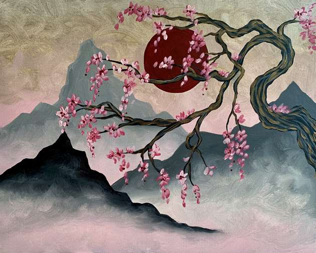 Shimmering Cherry Blossoms