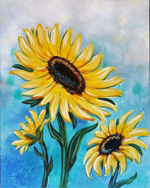 Join us to paint Three Sunflowers at Jersey Girl Brewing!