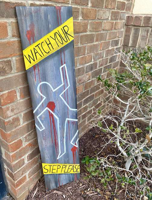 Watch Your Step Porch Leaner 